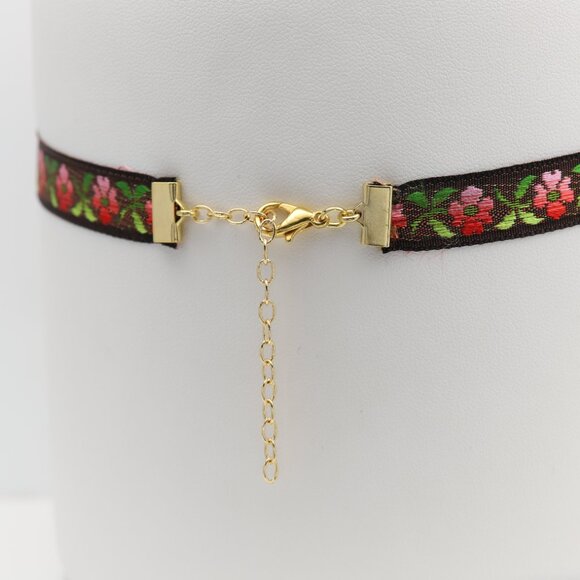 Flower Choker Adjustable Fancy Lace Chokers Necklace  (#40) - Picture 5 of 9